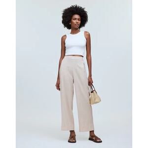 Madewell Petite Pull-On Straight Crop Pants in Linen Blend P2